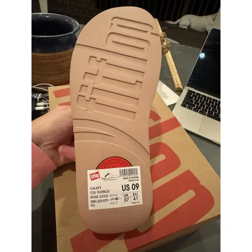 FitFlop Womens Wedge Sandal Metallic Beaded GALAXY Slip on toe post Size 9