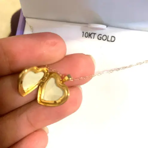 10kt Gold Heart Locket with 18" Chain
