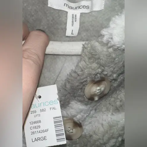 Maurice's NWT  Camo Sherpa Henley Hoodie size large