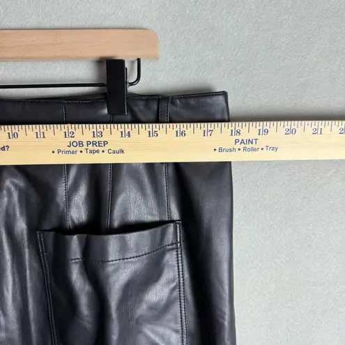 Maeve Anthropologie The Colette Cropped Wide Leg Faux Leather Pant In Black 32P