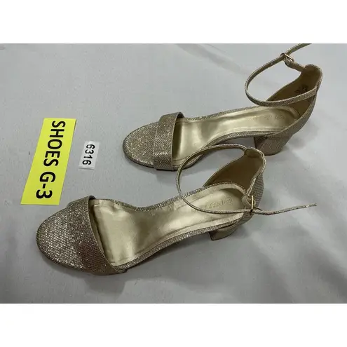 Dream Paris Womans Dream Pairs Luckyy Strappy Formal Sandals 7 Gold Open Toe Buckle Heel