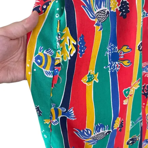 Heather Collection VTG Heathers Collection Nightgown Mumu Women’s Small Rainbow Striped Nautical