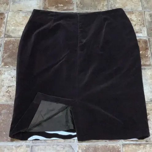 Etcetera Brown & White Zebra Print Velvet Midi Straight/Pencil Skirt Size 8 - Image 5