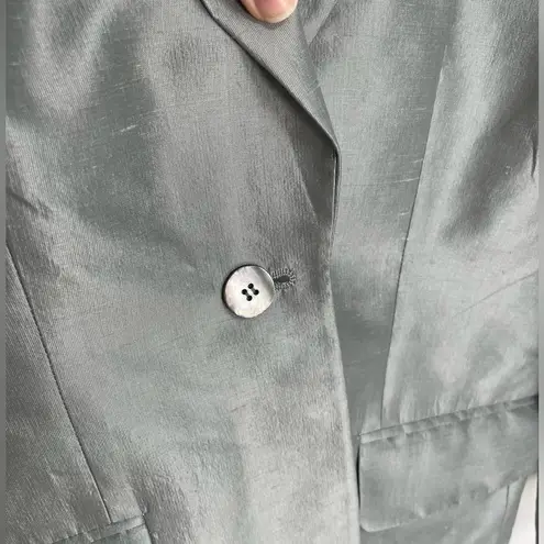 Valerie Stevens Vintage 90s Metallic Silver Two Piece Suit RARE Women’s Size 4