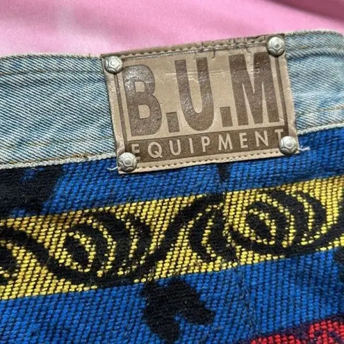 Bum Equipment 90's Southwestern Wool Blend B.U.M. Equipment Denim Mini skirt Size 13 Vintage