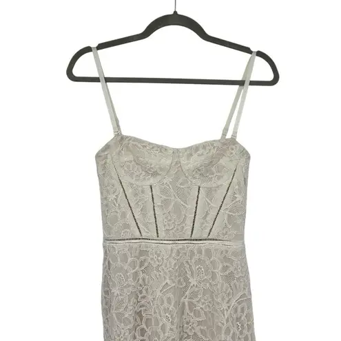 Jonathan Simkhai Ivory Lace Bustier Midi Dress XS Bridal Shower Rehearsal Guest White