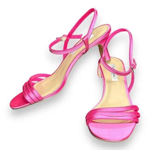 Nina  Womens Pink Satin ESlide Sandals Shoes Sz 9