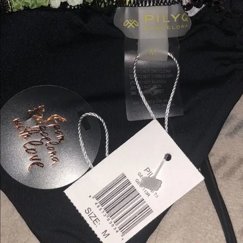 PilyQ Geo Mix Up Tri Halter Bikini Top nwt