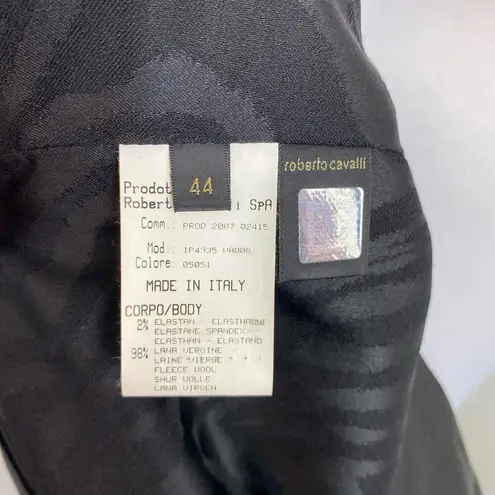 Roberto Cavalli Black Wool Midi High Waisted Pencil Skirt Size 44/8 $1015 Career