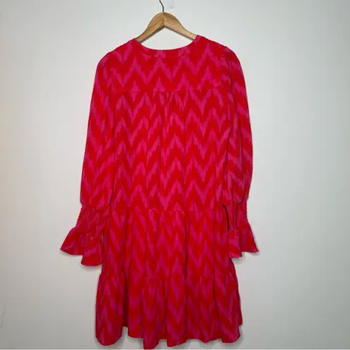POMANDER PLACE Tuckernuck Hot Pink Ikat Kenzo Dress Size Large