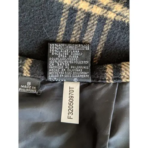 Kasper Plaid Skirt Black Gold Fringe - Size 8 - GUC