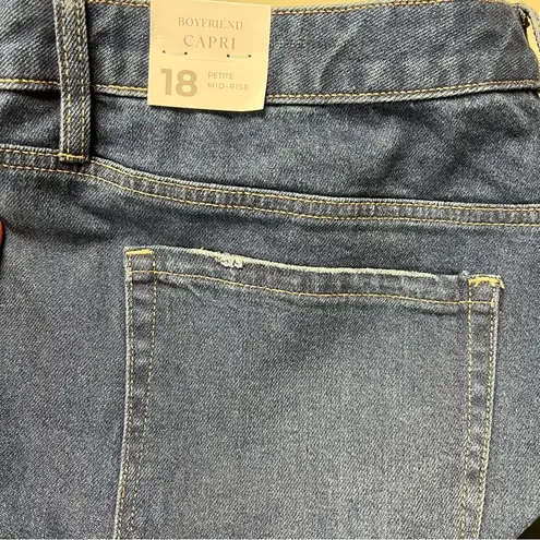 Lane Bryant NWT  Blue Boyfriend Capri Jeans Stretch Denim Women’s Plus Size 18P