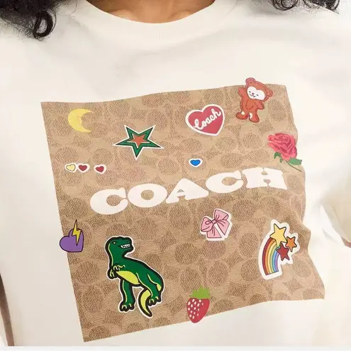 Coach NWT  Signature Square T Shirt With Sticker Patches size‎ S