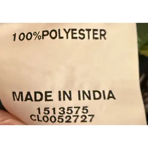 Eshakti Green Floral Fit & Flare Dress Ruffle Faux Leather Belt 1X Dark Romantic