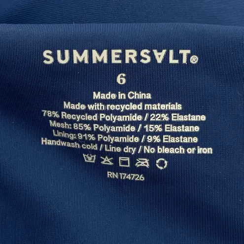 Summersalt The Mesh Freestyle Navy Blue High Neck Open Back One Piece Swimsuit 6