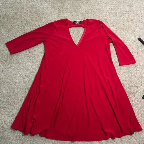 Astoria Born Women’s Large Red 3/4 Sleeve Key Hole Neck Mini Dress