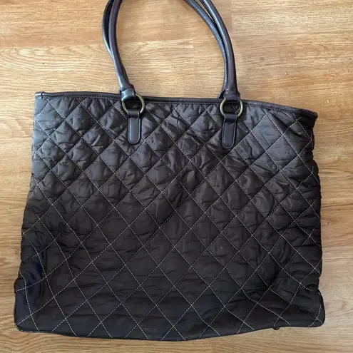 Old Navy  Brown Quilted Open Top Tote Bag