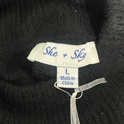 She + Sky Boutique Black Turtleneck Sweater NWT Size L