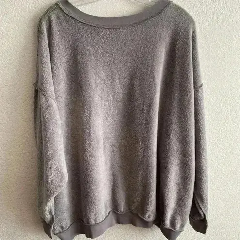 Free People 🆕  Movement Storm Grey Kelly Oversize Sweater Top S🆕