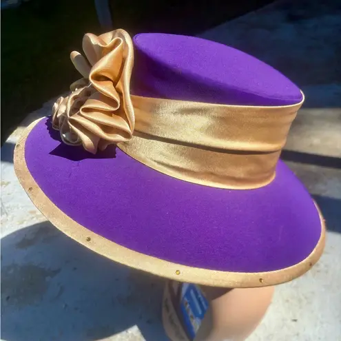 Grace Vintage New With Tags Dead Stock Purple Gold Church Funeral Derby Hat
