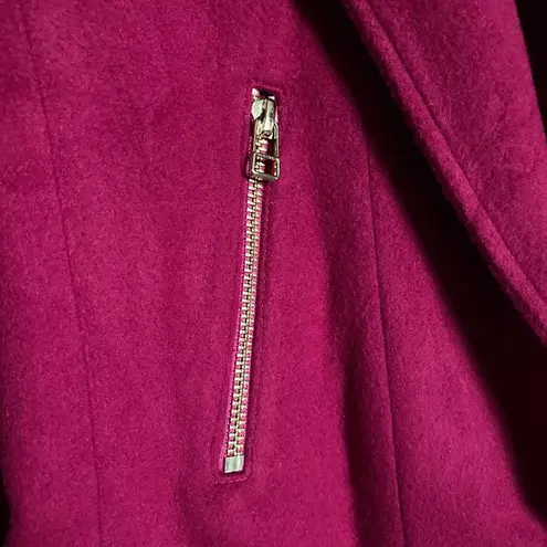 Louben Dark Fuchsia Wool and Cashmere Jacket with zipper pockets Size 4 Purple