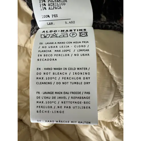 Aldo Martins Jacket Tweed Fringe Knit Cropped Brown S Small