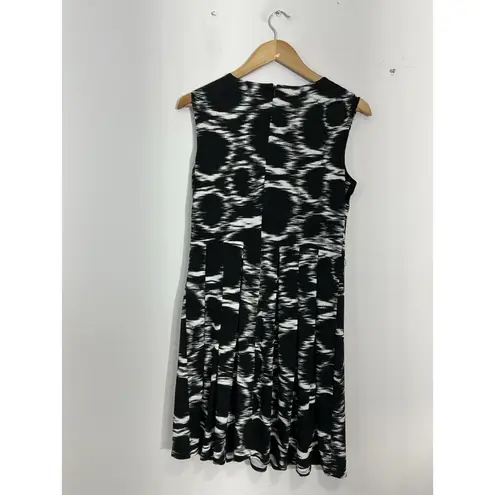 Alfani Womans P Small Black White Sleevless A Line Pleated Skirt Dress