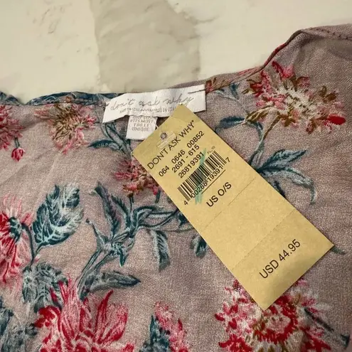 Don’t Ask Why NWT Floral Boho OpenFront 3/4 Sleeve Cardigan Womens One Size Pink