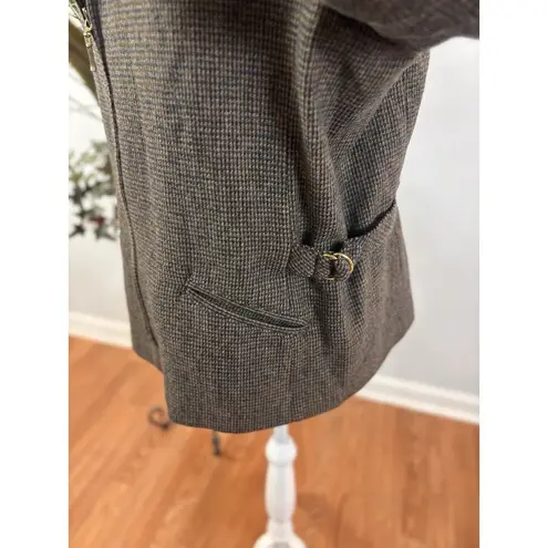 Braebrook Women Blazer Office Wear 100% Wool Bella Swan Houndstooth Long Sleeve Size 12