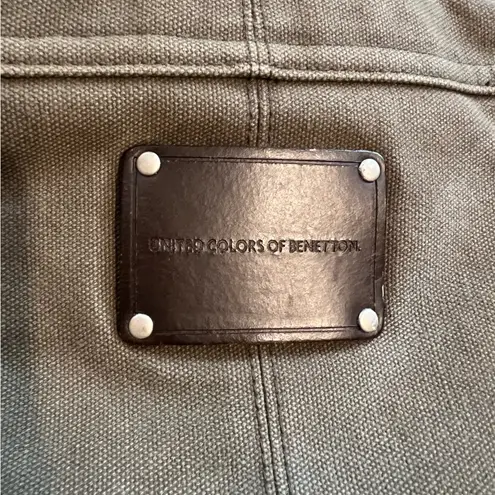 United Colors of Benetton X Linea GB1 Army Green Canvas & Leather Messenger Bag