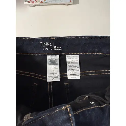 Time And Tru Women's 8 Petite Bootcut Dark Wash Denim Jeans Flattering Fit