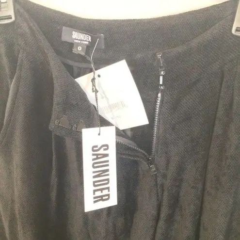 Saunder women's size 0 shaggy soft baggy, tall fit textured slouch trouser pants Black