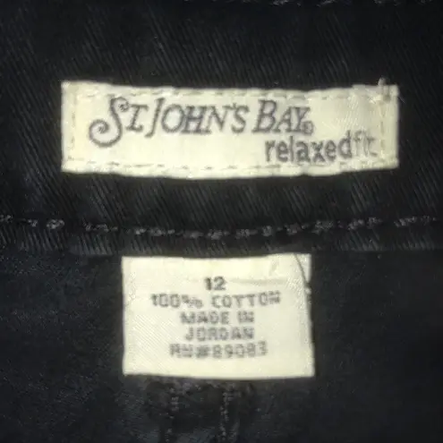 st. john's bay ST. JOHN’S BAY relaxed fit boot cut high waisted black jeans 100% cotton size 12