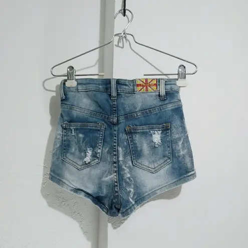Machine denim high waist short size 26 :Box H6: Red