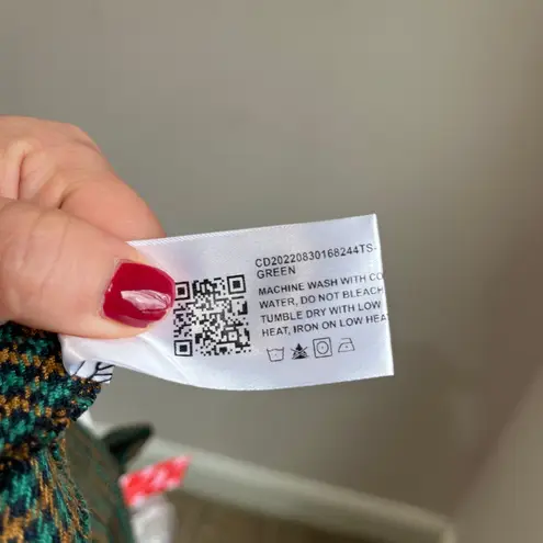 Cider High Waist Gingham Wide Leg Pants Grandpa Core Green Tan NWT Sz Large