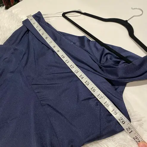 Cynthia & Sahar Luz Luxe Satin Stretch Formal Gown in Midnight Navy Size XXL