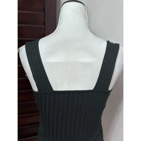 BP  Crop Tank Top Sleeveless Straight Neck Ribbed Stretchy Black Women's XS NWOT