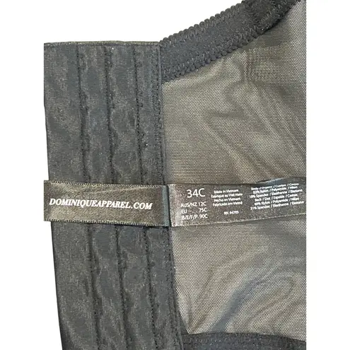 Dominique Black 8541 Ariel Hidden Underwire Longline Bra Size 34C Bridal $88