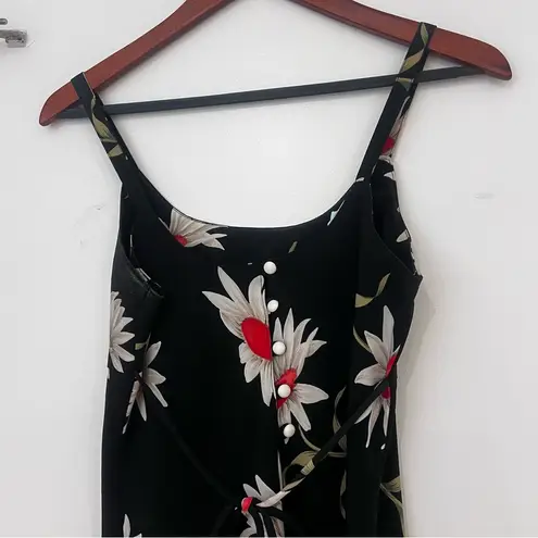 Sans Souci Midi Floral Print Black Dress