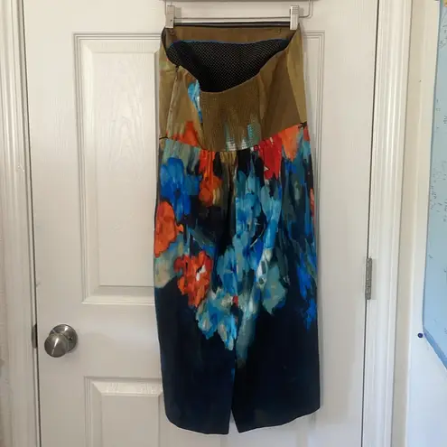 Moulinette Soeurs ANTHROPOLOGIE Watercolor Splashed Palette Strapless Dress 4