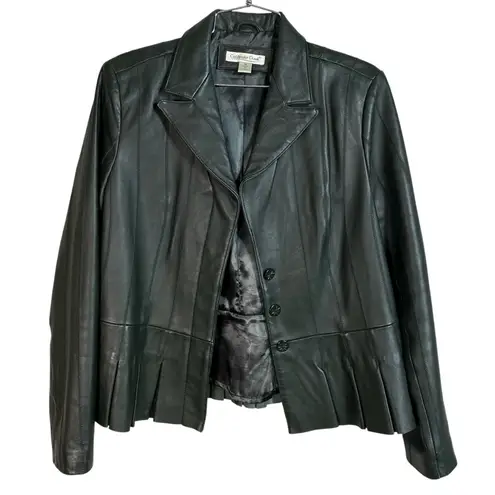 Coldwater Creek Green Leather Jacket