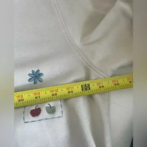 Vintage Grandma style Extra Shenanigans Button Front Embroidered Apples 2X 0186 Red - Image 8