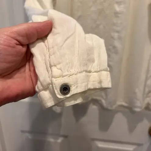 Ruff Hewn Women's Ivory White Cream Embroidered Top Large Cottagecore