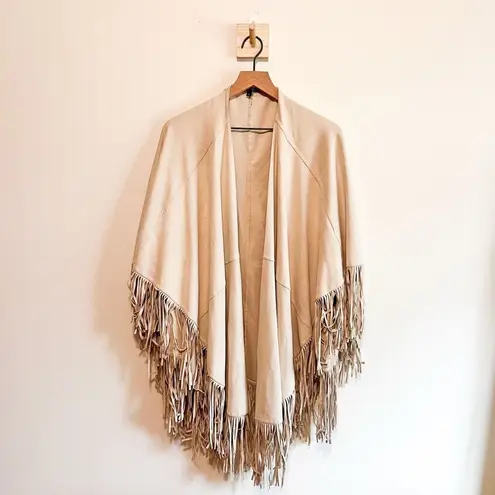 Alberto Makali Alberto Malaki Western Suede Fringe Cape One Size
