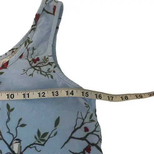 The Vermont Country Store Size Small Cardinal Bird Flannel Blue Novelty Top