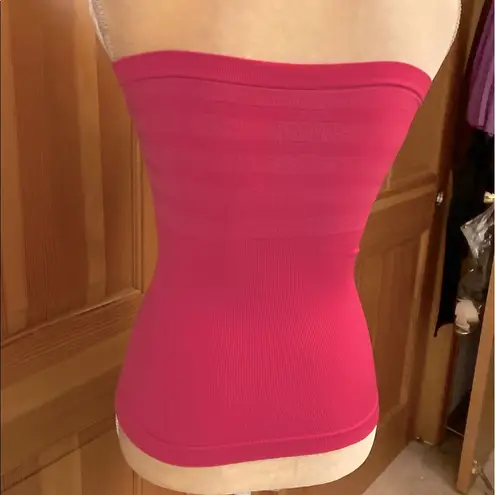 Vibrant Hot Pink tummy control tube top. One Size Size M
