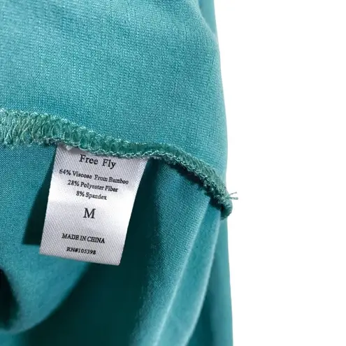 Free Fly Women's Long Sleeve Bamboo Crew Neck Top Teal Green Medium