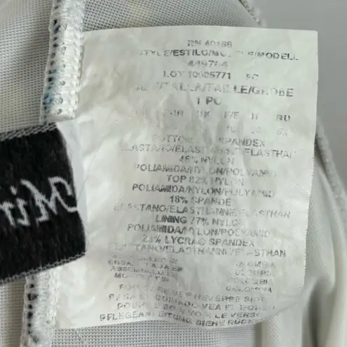 MiracleSuit Black/ Blue Dot V-Neck Double Strap One Piece Swimsuit Size 16