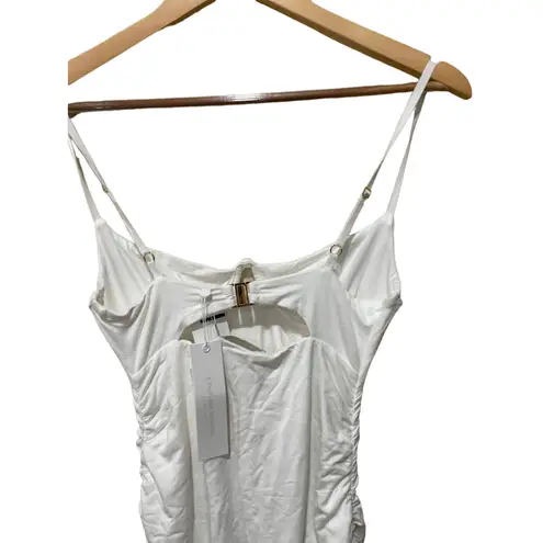 JONATHAN SIMKHAI Iris Jersey Underwire Cutout Midi Dress Size Small White