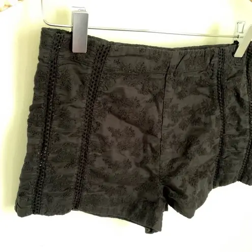 All Saints black eyelet shorts